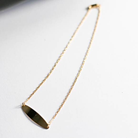 14k over Sterling Minimalistic Ankle Bracelet - Picture 3 of 3